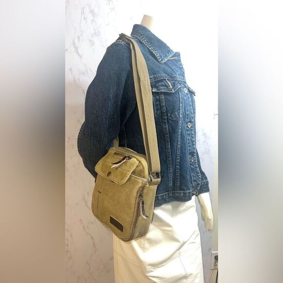 NWOT Harwish Khaki Crossbody Bag - Picture 5 of 11